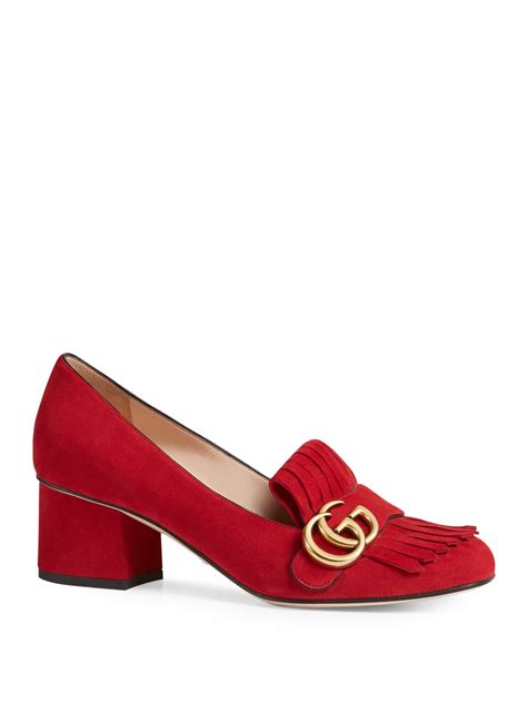 red bottom heels gucci|Gucci platform block heels.